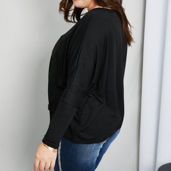 Zenana Full Size Round Neck Pocket Long Sleeve Top - Picture 2 of 10
